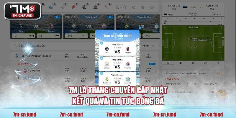 7M là trang chuyên cập nhật kết quả và tin tức bóng đá