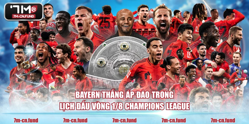 Bayern thắng áp đảo trong lịch đấu vòng 1/8 Champions League