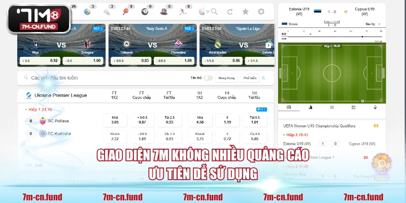 Giao diện 7M không nhiều quảng cáo, ưu tiên dễ sử dụng